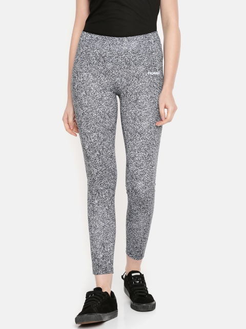 

hummel Women Grey & Black Printed MAKLI Training Tights