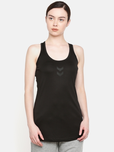 

hummel Women Black Solid Tank Top