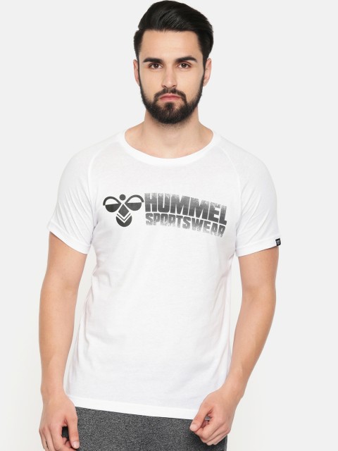 

hummel Men White Printed Round Neck T-shirt
