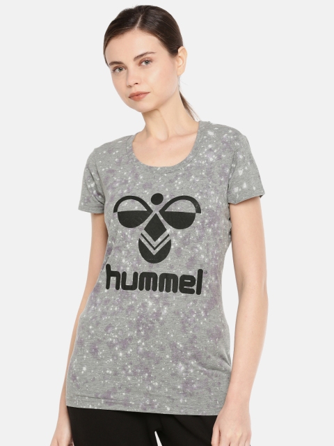 

hummel Women Grey Printed Round Neck T-shirt
