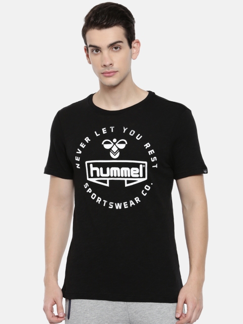 

hummel Men Black Printed Round Neck T-shirt