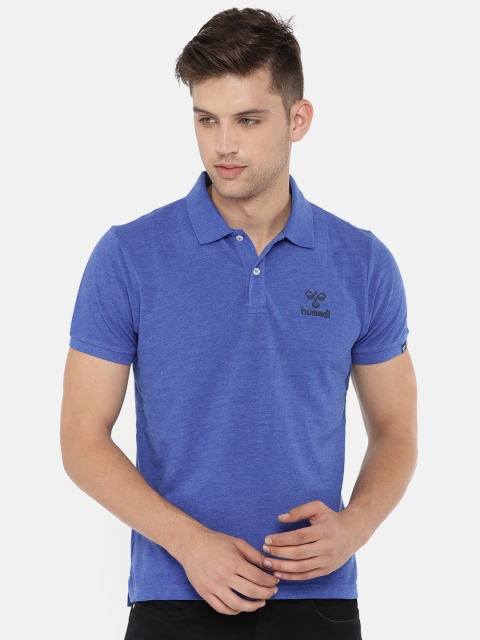 

hummel Blue Solid Polo Collar T-shirt