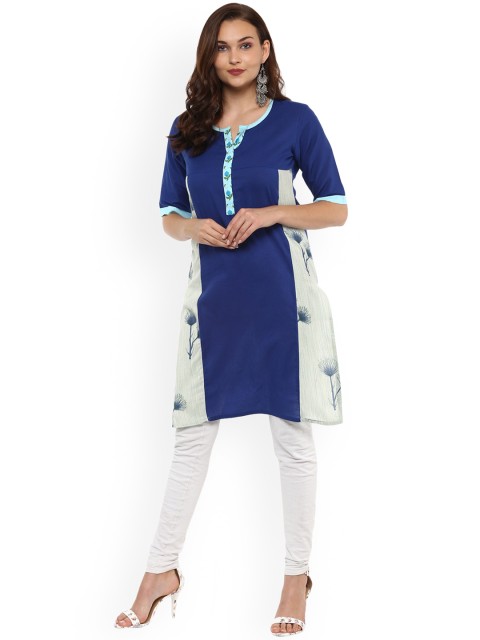 

rangeelo rajasthan Women Blue Printed Straight Kurta