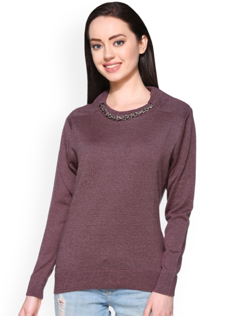 

Club York Women Mauve Solid Pullover