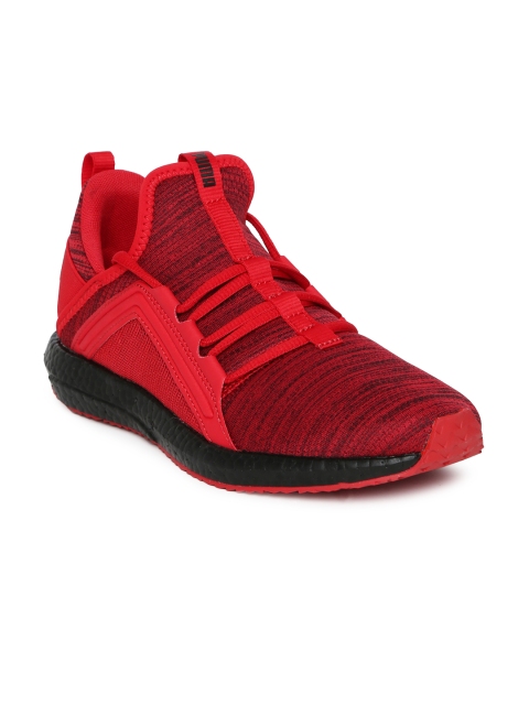 

Puma Red Kids Mega NRGY Heather Knit Jr Running Shoes