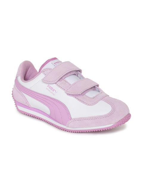 

Puma Unisex White & Pink Colourblocked Whirlwind L V PS Sneakers