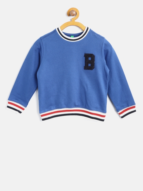 

United Colors of Benetton Boys Blue Solid Sweatshirt