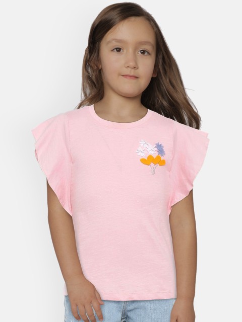 

United Colors of Benetton Girls Pink Solid Top