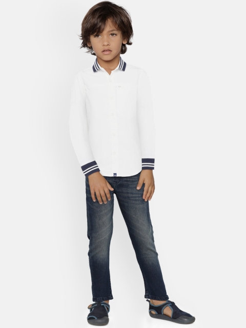 

United Colors of Benetton Boys White Regular Fit Solid Casual Shirt