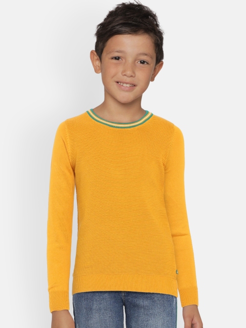

United Colors of Benetton Boys Mustard Solid Sweater