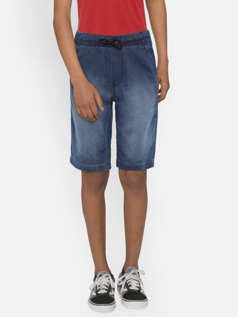 

United Colors of Benetton Boys Blue Washed Regular Fit Denim Shorts