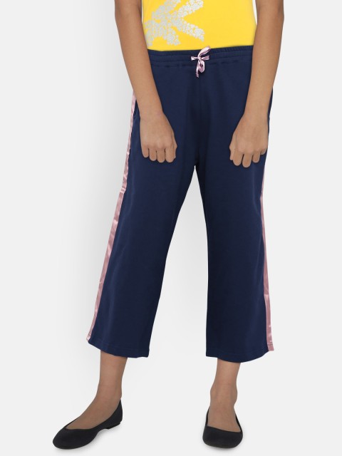 

United Colors of Benetton Girls Navy Regular Fit Solid Culottes, Navy blue