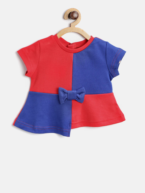 

United Colors of Benetton Girls Blue & Red Colourblocked A-Line Top