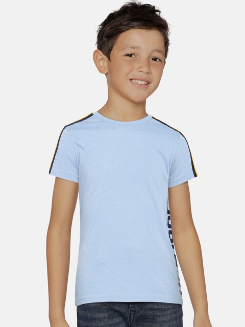 

United Colors of Benetton Boys Blue Solid Round Neck T-shirt