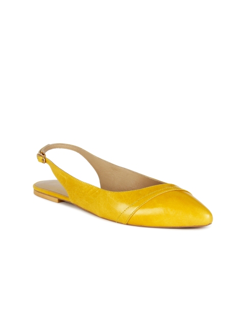 

OCEEDEE Women Yellow Leather Ballerinas