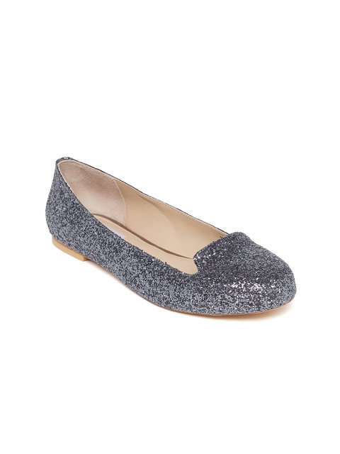 

OCEEDEE Women Silver-Toned Leather Ballerinas