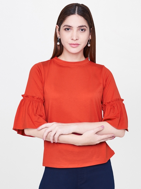 

AND Women Red Solid Top