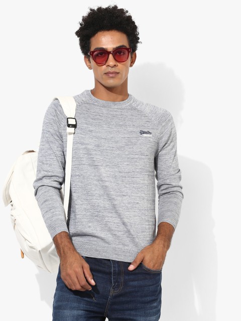 

Superdry Men Grey Solid Sweatshirt