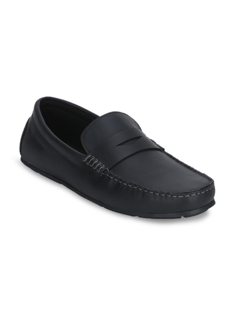 

Red Tape Men Black Leather Loafers