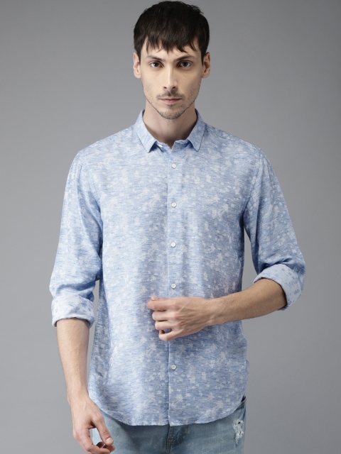 

Bene Kleed Men Blue Slim Fit Self Design Casual Shirt