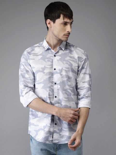 

Bene Kleed Men Blue & Off-White Slim Fit Printed Casual Shirt