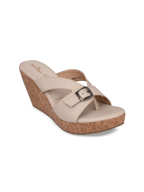 

pelle albero Women Cream-Coloured Solid Sandals
