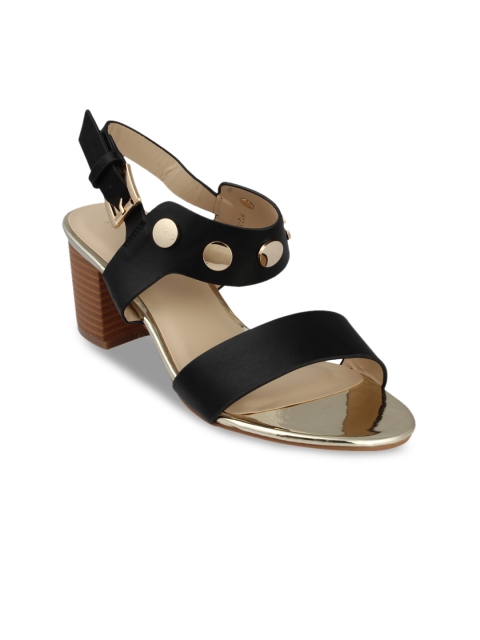 

pelle albero Women Black Solid Sandals