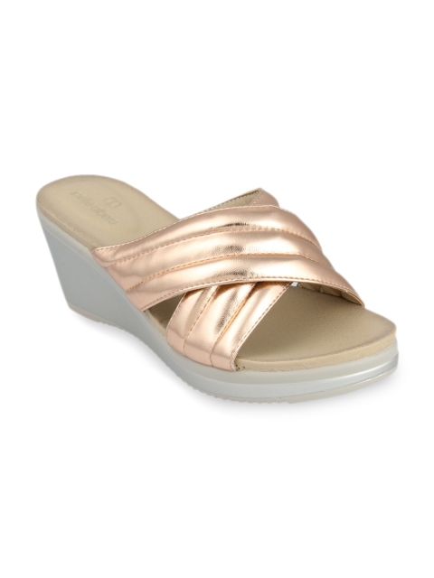 

pelle albero Women Copper-Toned Solid Sandals