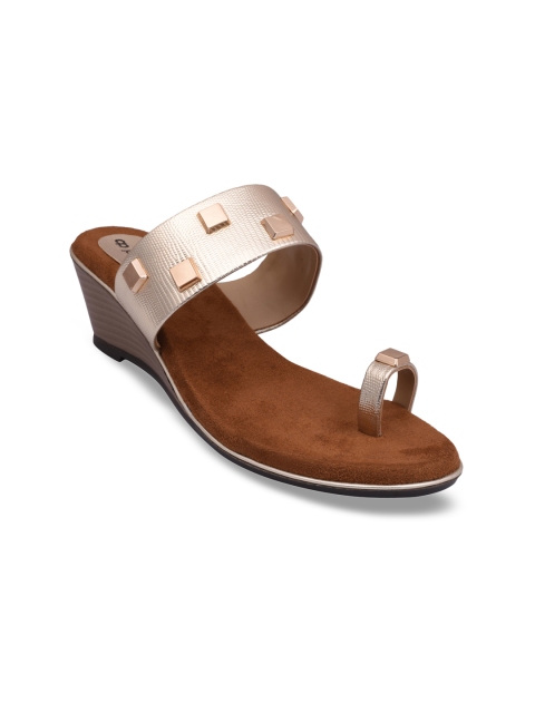 

pelle albero Women Gold-Toned Solid Sandals