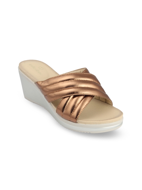 

pelle albero Women Copper-Toned Solid Sandals