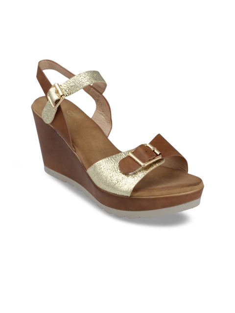 

pelle albero Women Gold-Toned Solid Sandals