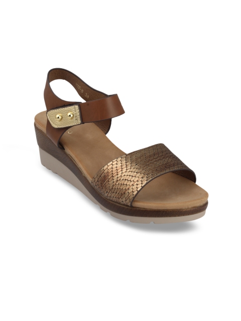 

pelle albero Women Copper-Toned Solid Sandals