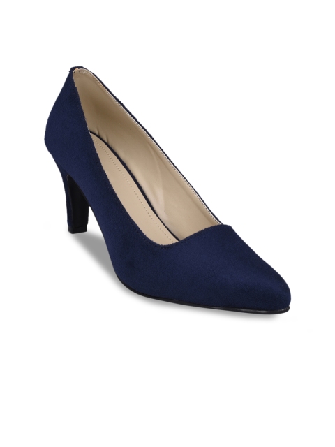 

pelle albero Women Blue Solid Suede Pumps