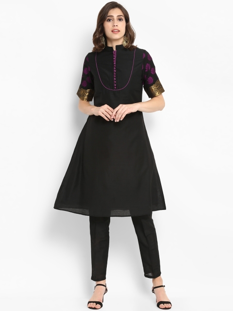 

Abhishti Women Black Solid Anarkali Kurta