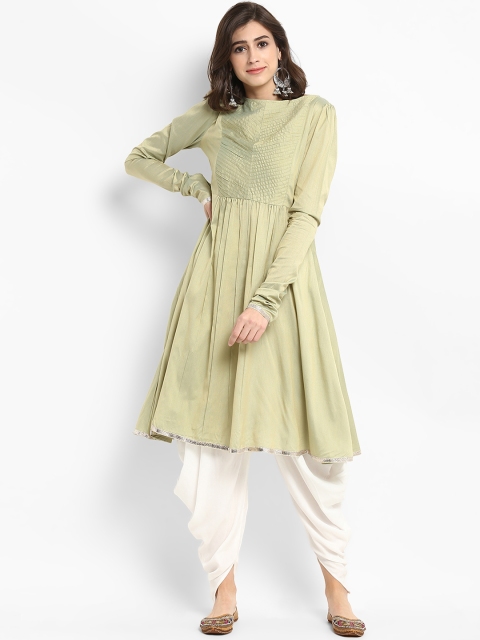 

Abhishti Women Green Solid Anarkali Kurta