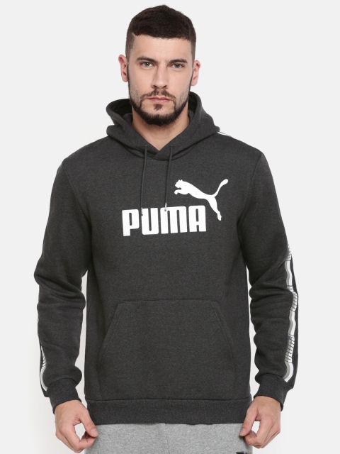 

Puma Charcoal Grey Printed ELEVATED ESS Tape Hooded Sweatshirt