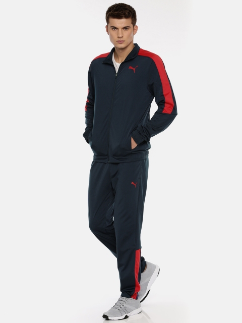 

Puma Men Navy Techstripe Tricot Tracksuit, Navy blue