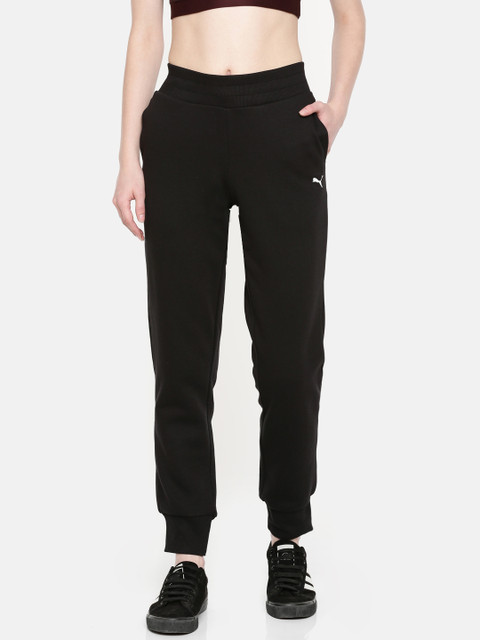 

Puma Women Black ESS Sweat Pants Closed FL Joggers