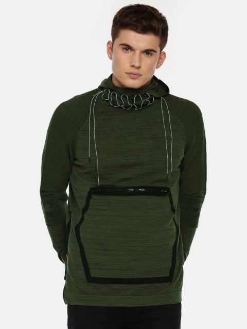 

Puma Men Olive Green Solid N.R.G. EvoKNIT Hoodie Sweatshirt