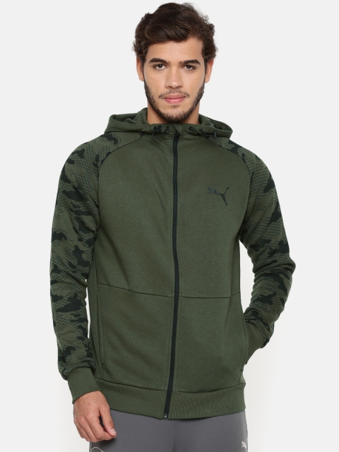 

Puma Men Olive Green Solid Relaxed Fit Modern Sports FZ Hoody FL Sweatshirt