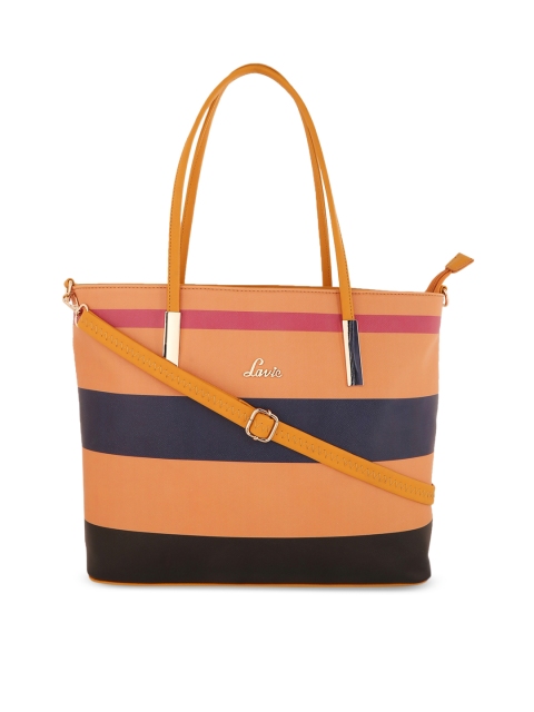 

Lavie Yellow & Navy Blue Colourblocked Shoulder Bag