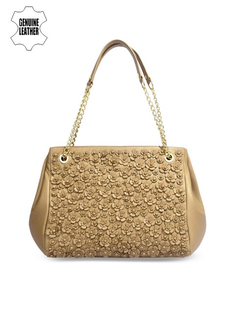 

Eske Cream-Coloured Embellished Leather Handheld Bag