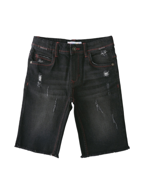 

POPPERS by Pantaloons Boys Black Washed Regular Fit Denim Shorts