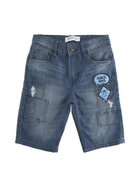 

POPPERS by Pantaloons Boys Blue Washed Regular Fit Denim Shorts