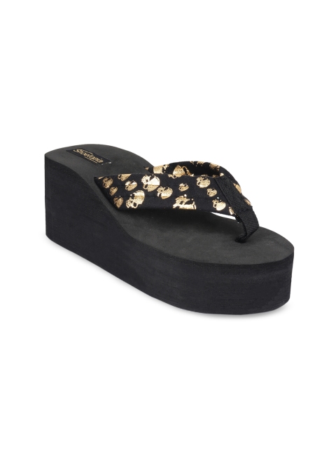 

Shoetopia Women Black Printed Sandals