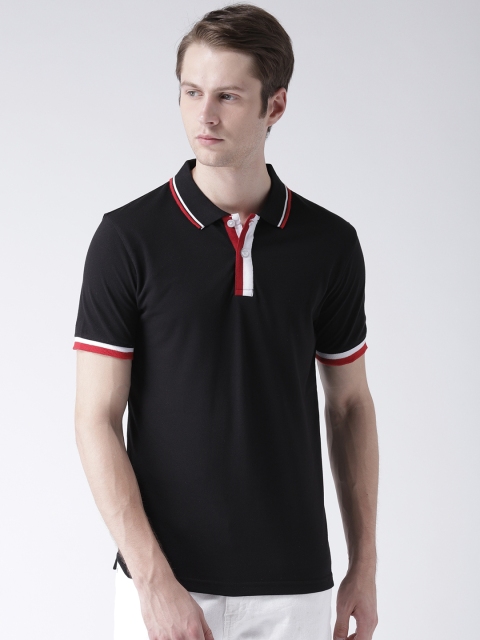 

Club York Men Black Solid Polo Collar T-shirt