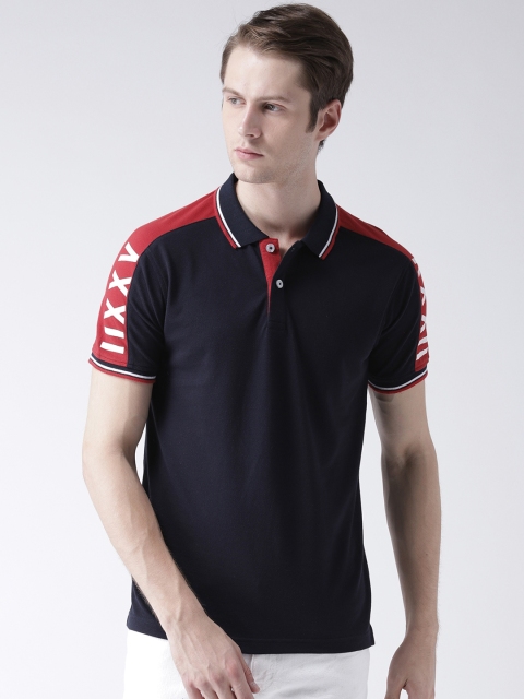 

Club York Men Navy Blue Printed Polo Collar T-shirt