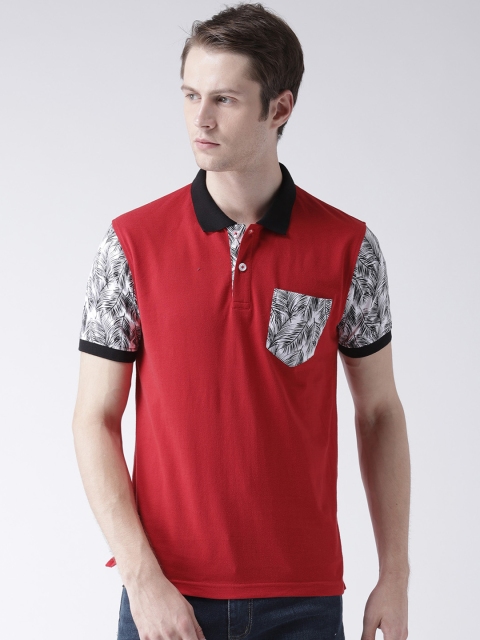 

Club York Men Red Solid Polo Collar T-shirt