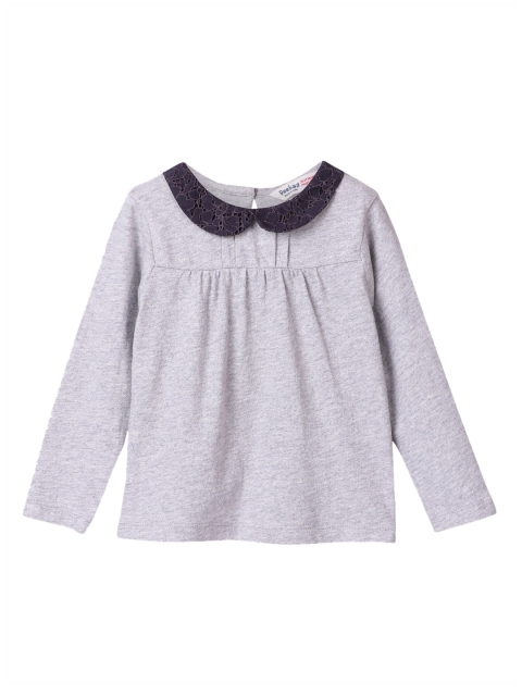 

Beebay Girls Grey Solid Empire Top