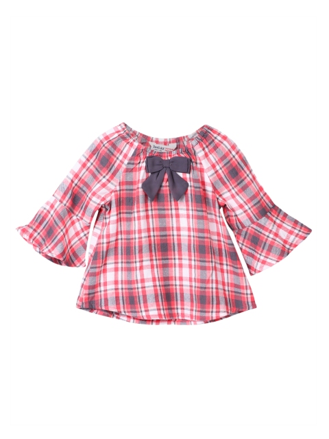 

Beebay Girls Pink Checked A-Line Top